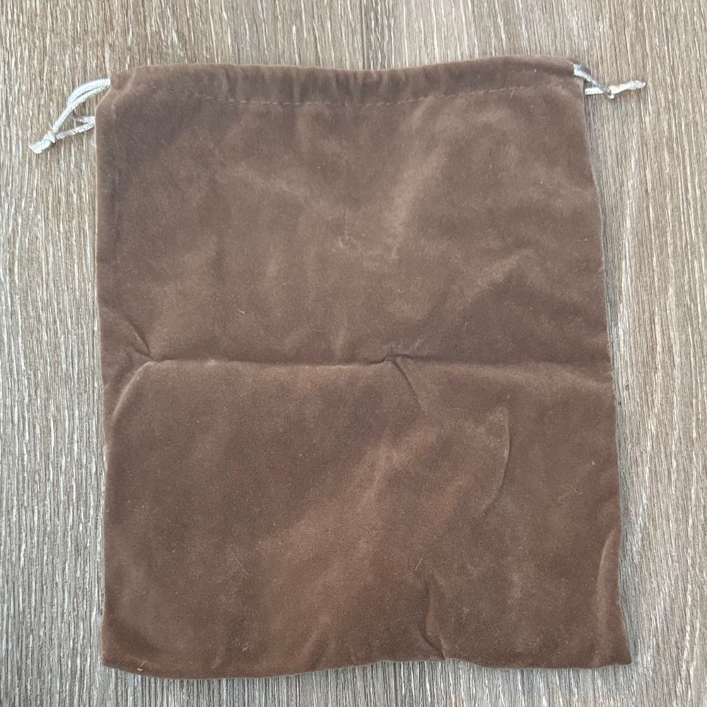 Brown Suede Drawstring Bag